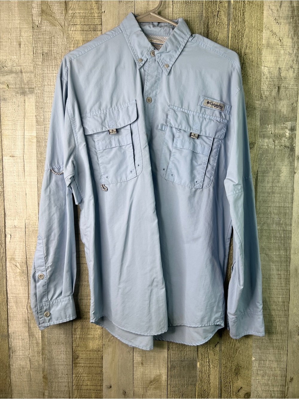 Columbia PFG Small Long Sleeve Button Front Shirt w/Multiple Pockets
